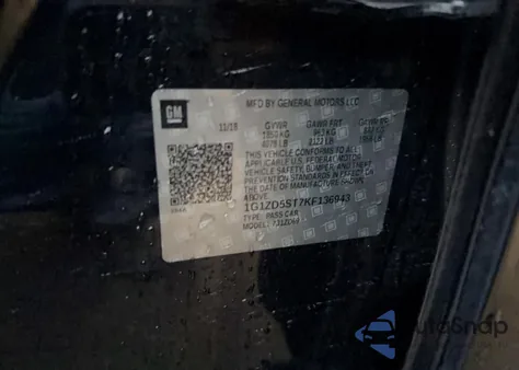 2019 Chevrolet Malibu Lt из США, поврежденный, VIN 1G1ZD5ST7KF136943